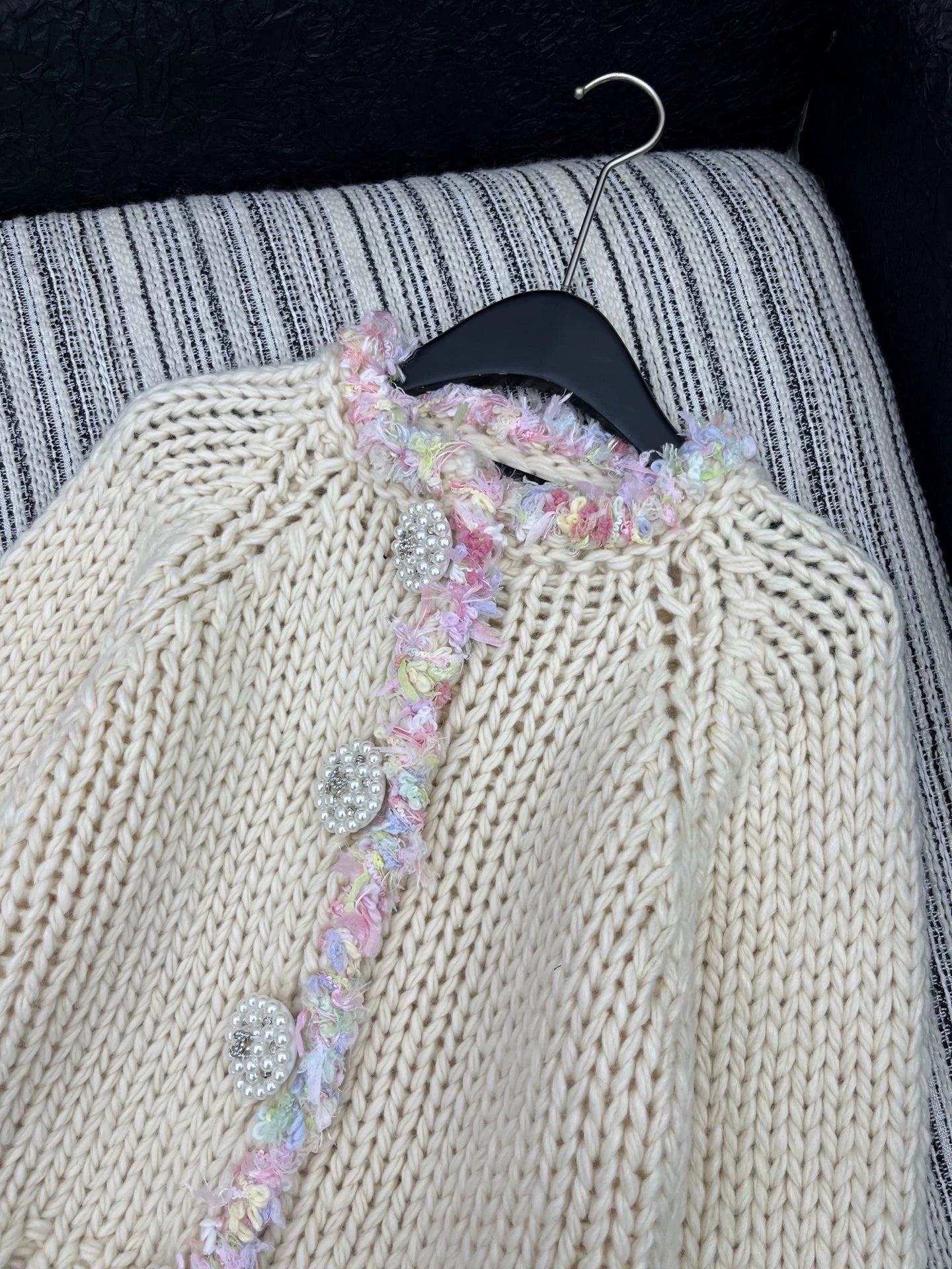 25fw Big diamond button round neck jacket