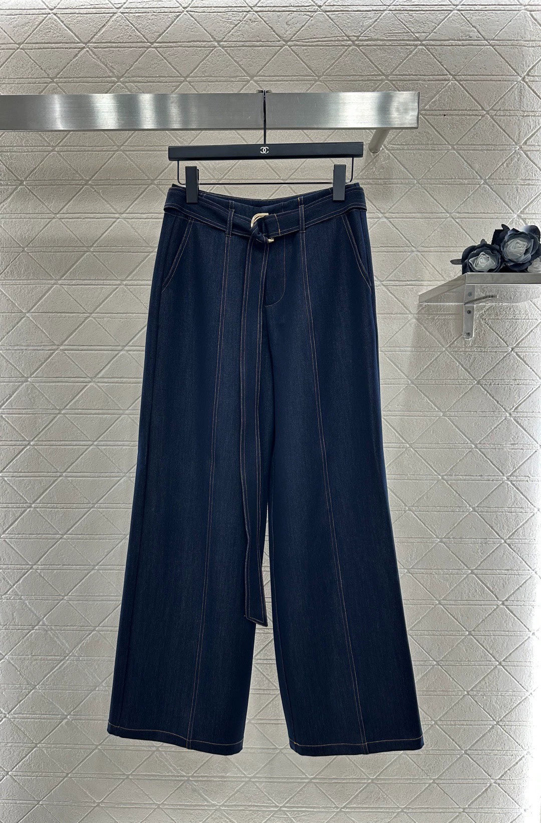 25fw Splicing denim shirt and pants set