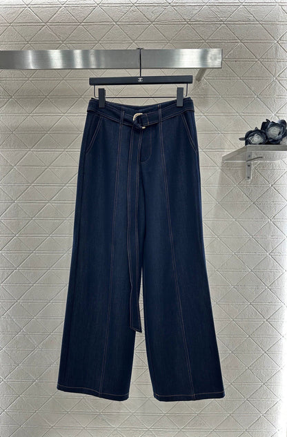 25fw Splicing denim shirt and pants set