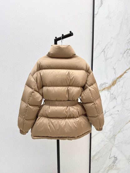 25fw Stand collar waisted down jacket