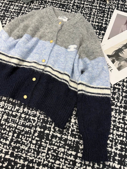 Color blocking sweater cardigan(vintage series)