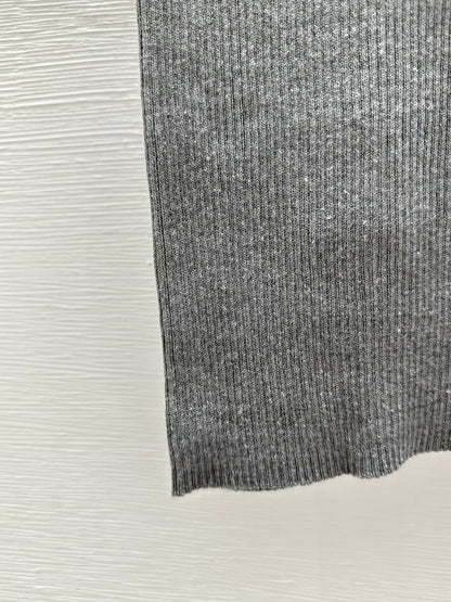 25 Early Spring New Round Neck Colorblock Letter Knitted Short Sleeve