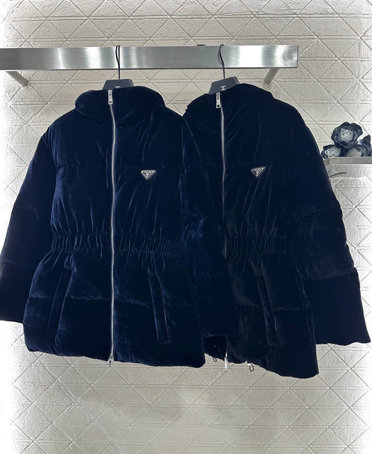 Hooded waist down jacket