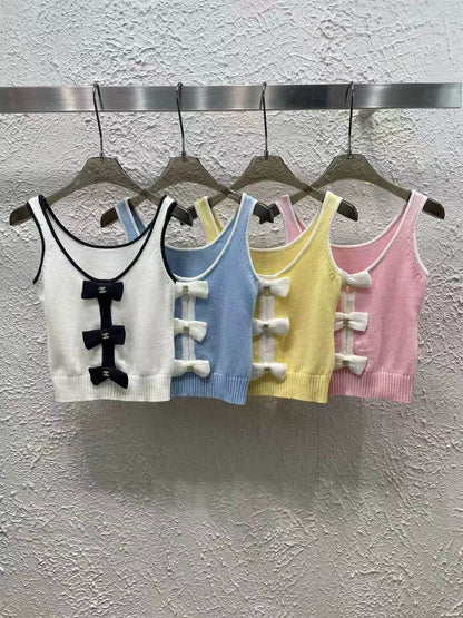 25 Spring New Arrival Bow Knitted Vest