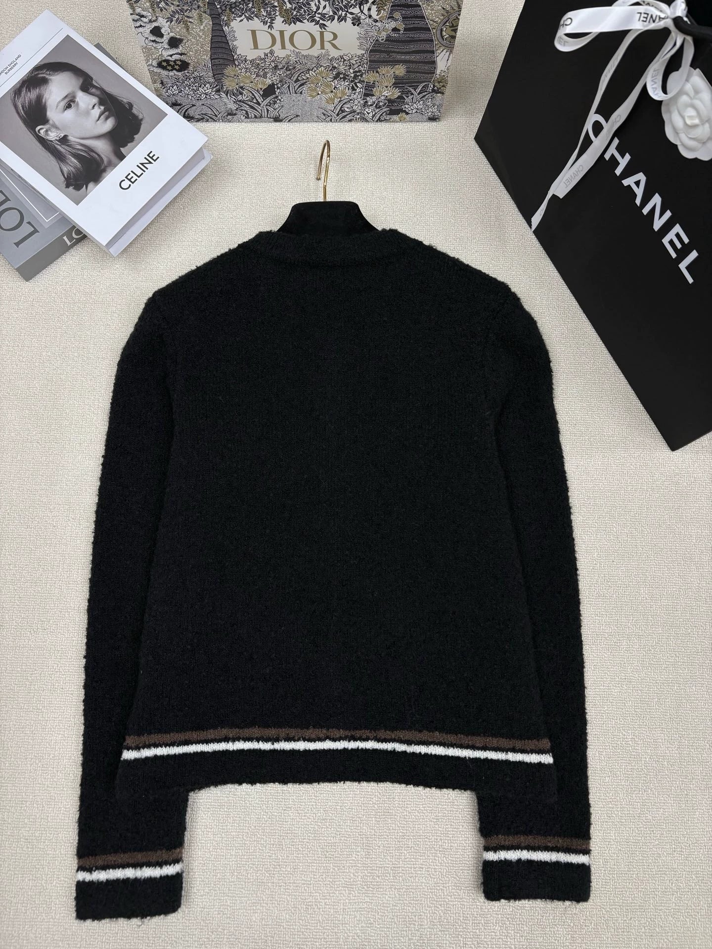 Zipper lapel cardigan