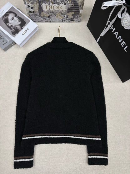 Zipper lapel cardigan