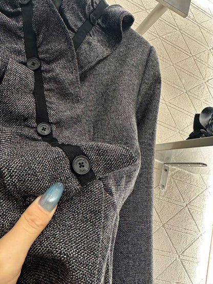 25fw Detachable pleated lace dress