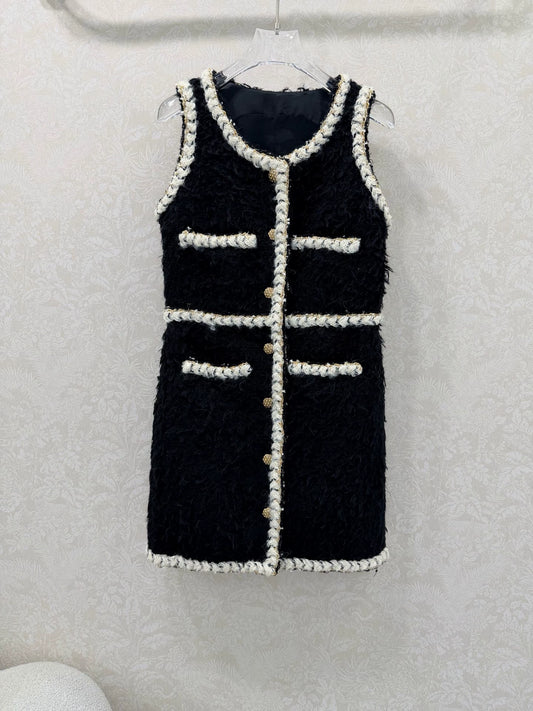 Eco-friendly lamb wool vest dress
