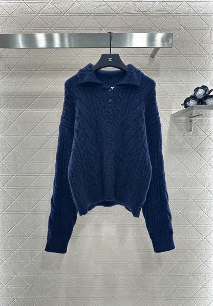 Ce 25 Crochet lapel knitted top