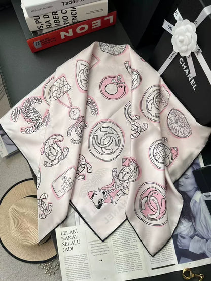 C 25 Camellia Scarf（pink/white）