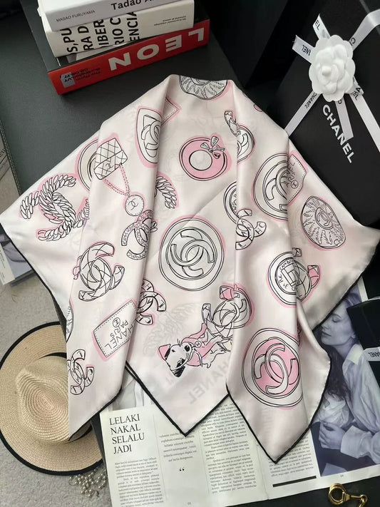 C 25 Camellia Scarf（pink/white）