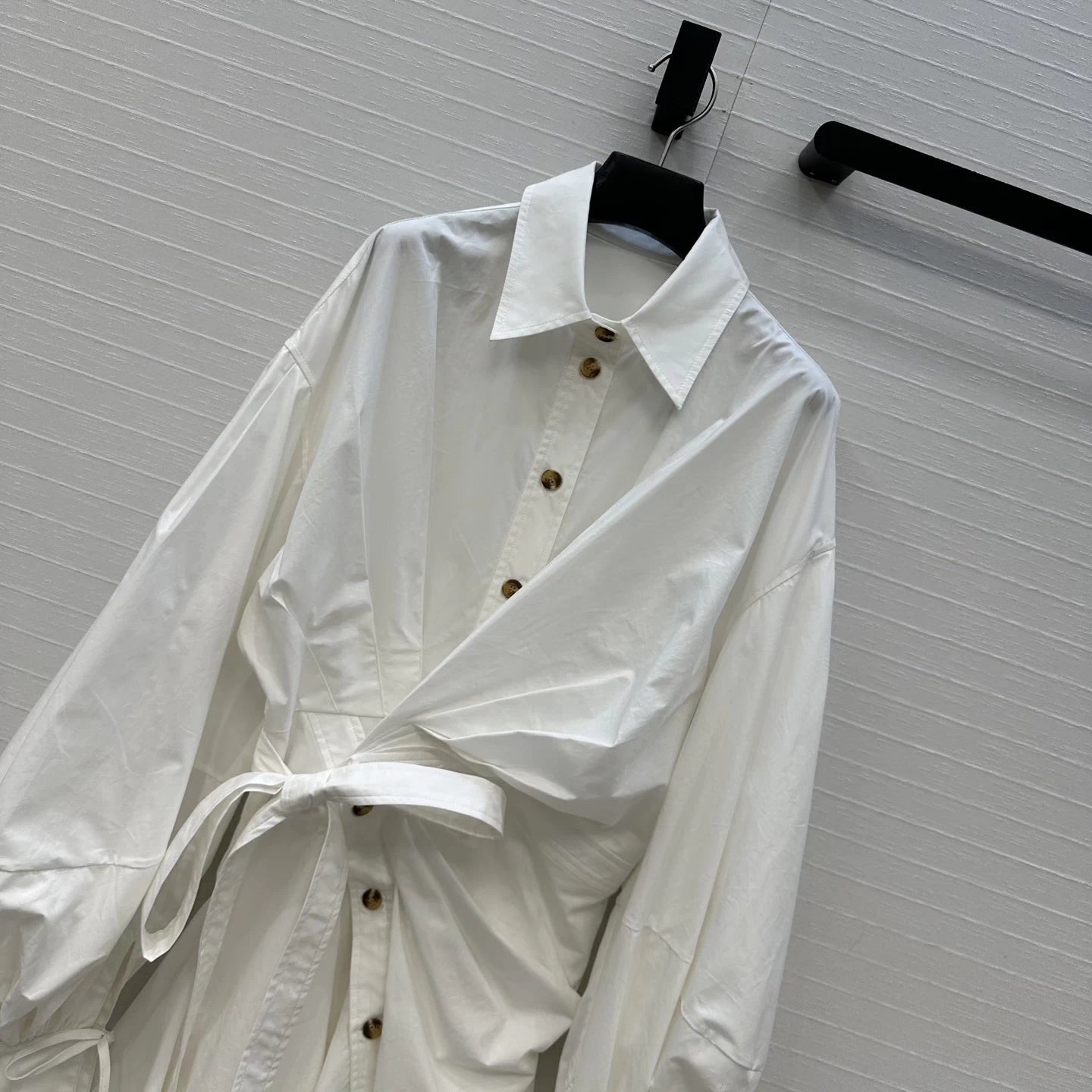 Pleated cotton lined dress