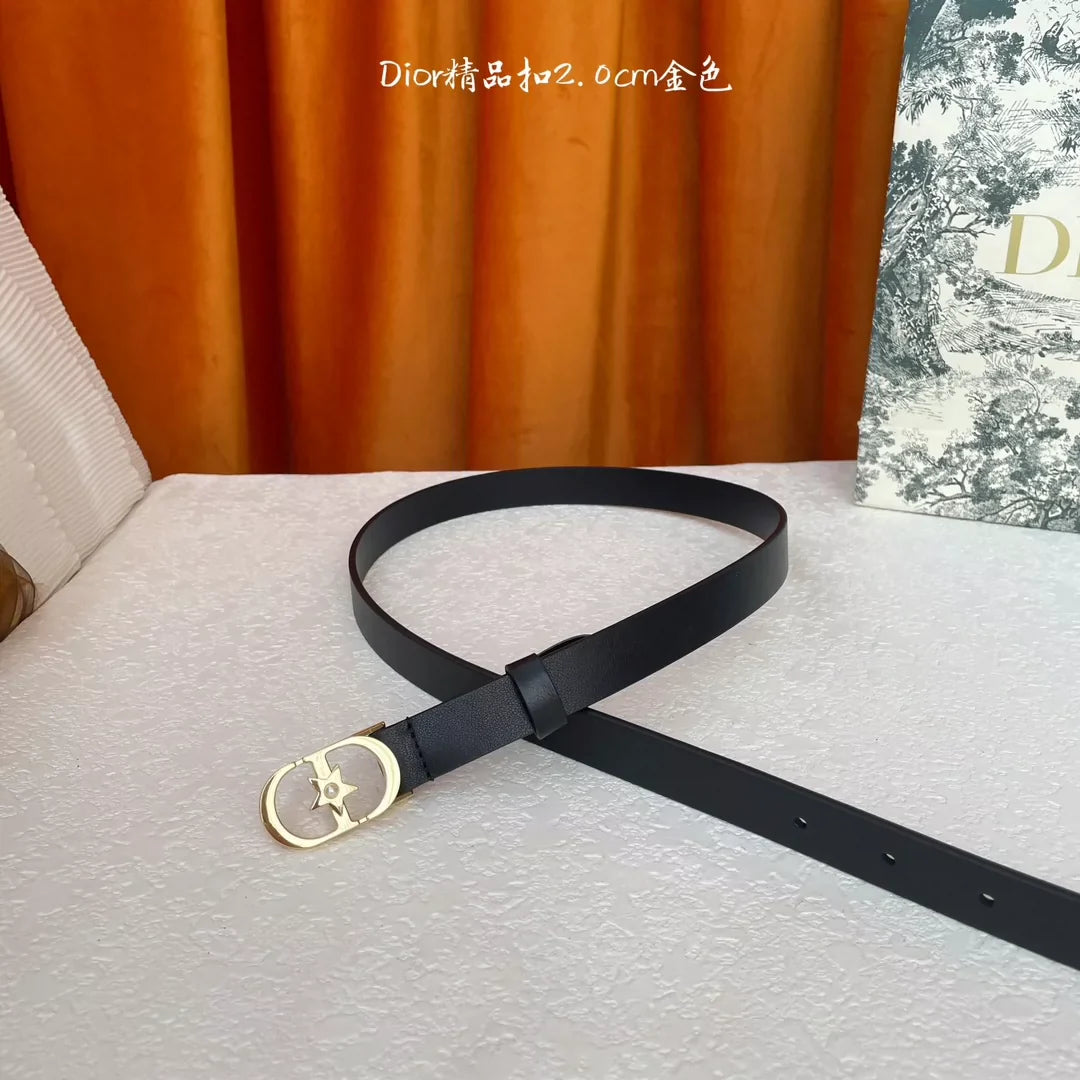 25fw Five pointed star pearl buckle belt