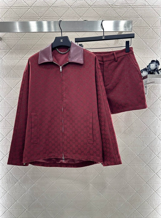 25 Zipper jacket + shorts set