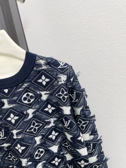 25fw Color blocking embellishment sweater