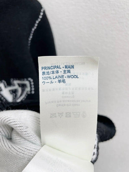 25fw Sleeve contrasting logo V-neck cardigan