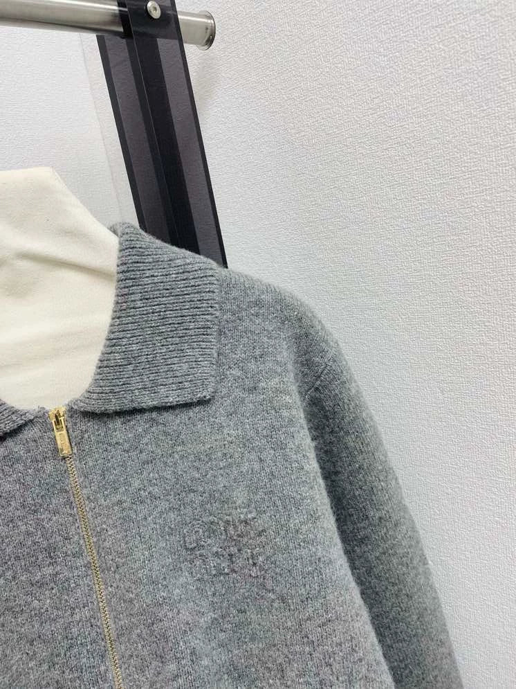 Wool zipper cardigan