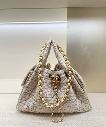 25C suede hippie bag (beige）