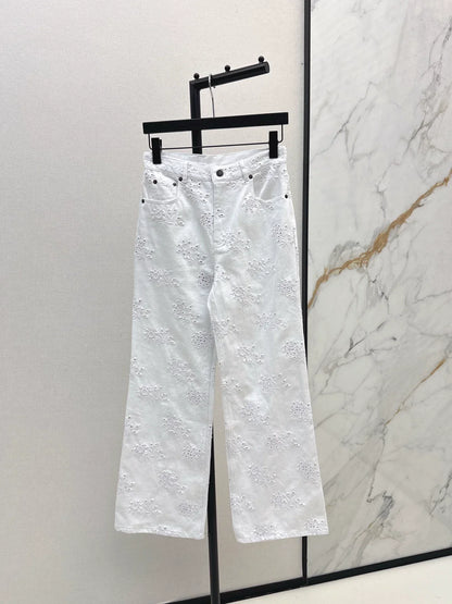 25fw Hollowed out embroidered jeans