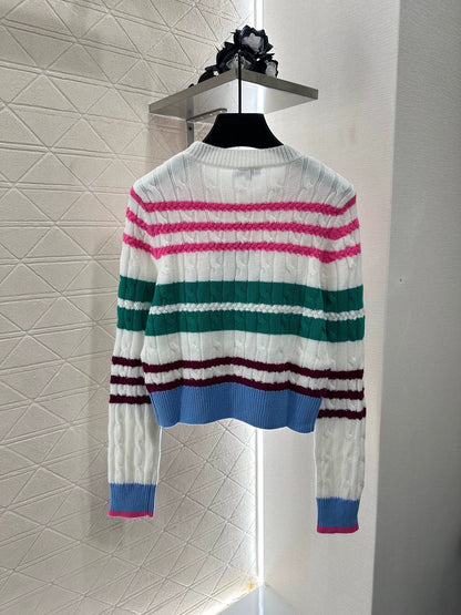 25 Colorful Striped Crochet Pullover Sweater