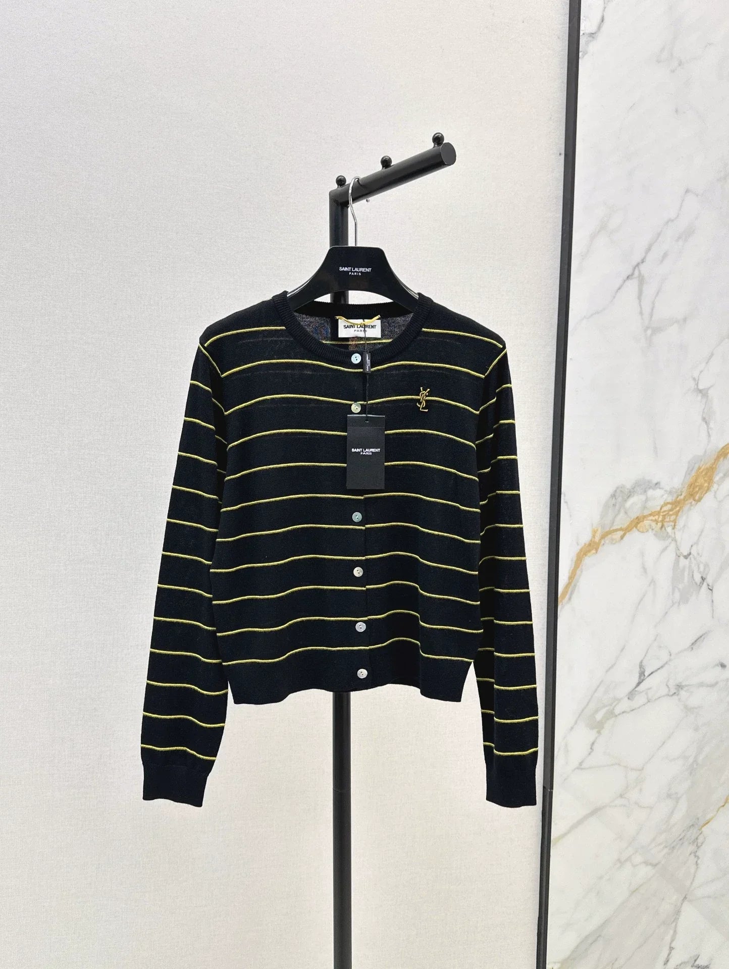 25fw Striped knitted cardigan