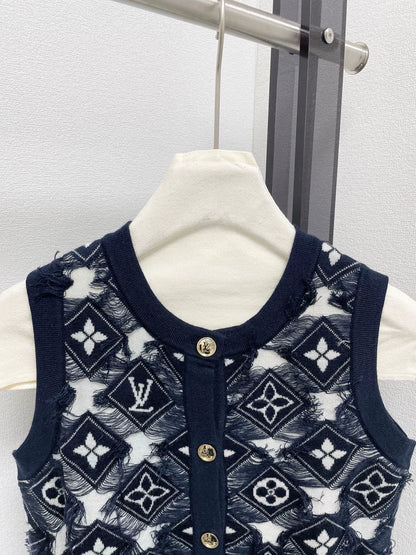 25fw Old flower knitted vest