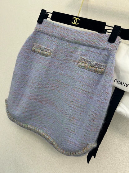 25fw Purple knitted cardigan