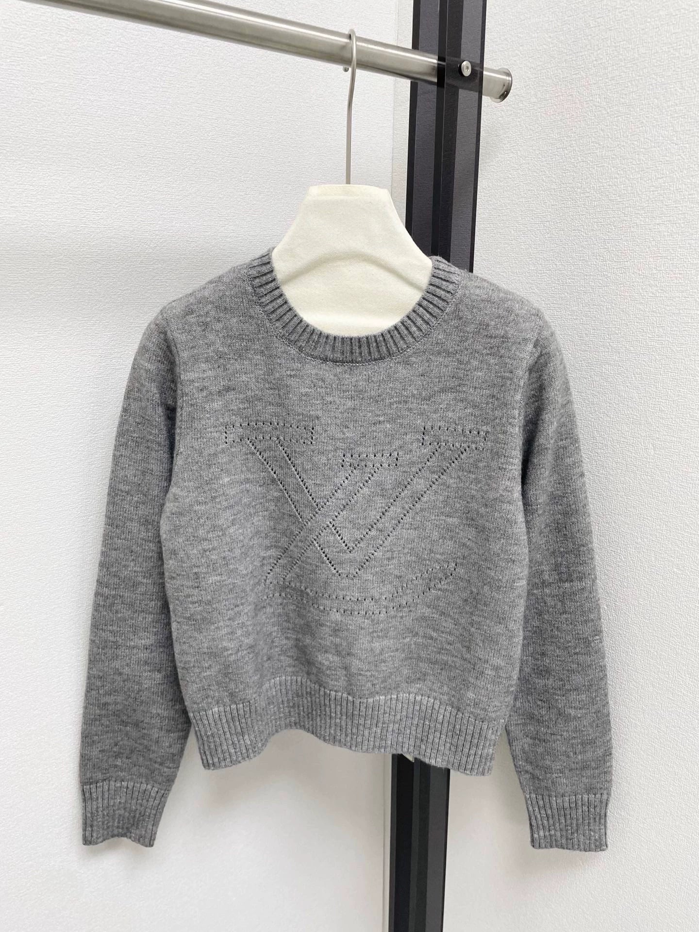 25fw Hollow letter pit striped sweater