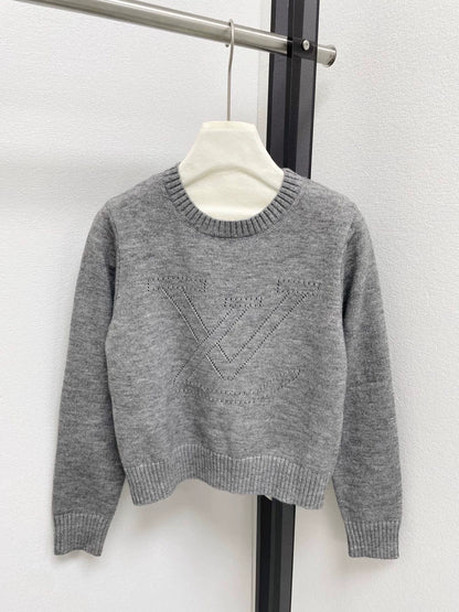 25fw Hollow letter pit striped sweater