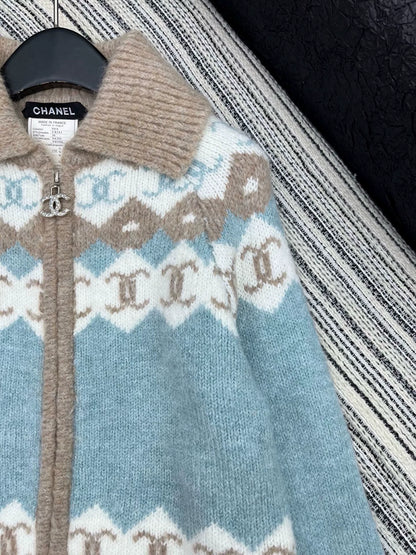 Double Diamond C Zipper Collar Jacket