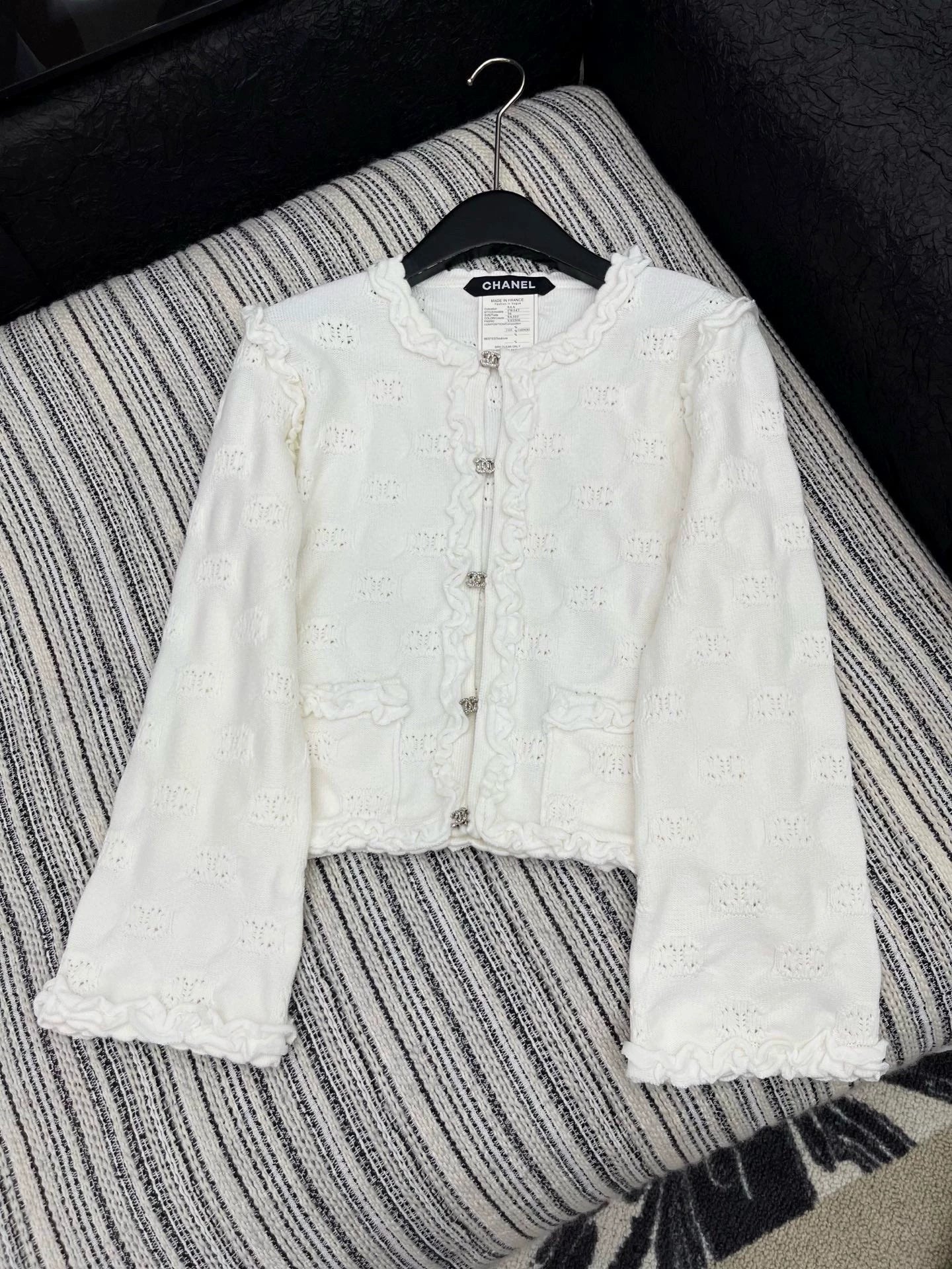 Hook flower round neck jacket