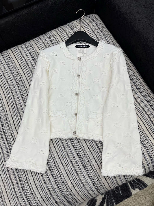 Hook flower round neck jacket