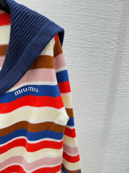 25fw Striped knitted cardigan