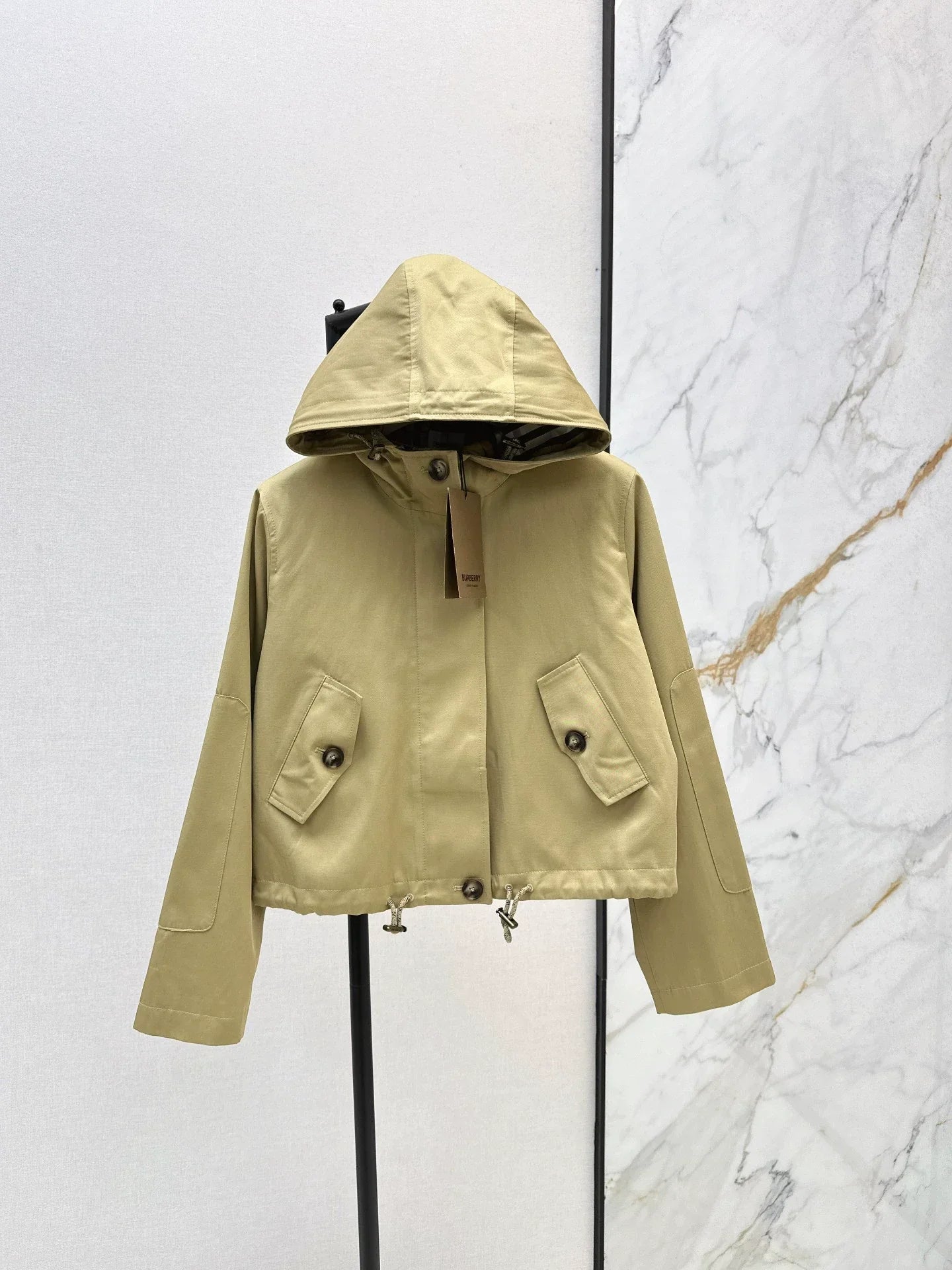 25fw Classic Hooded Cropped Trench Coat