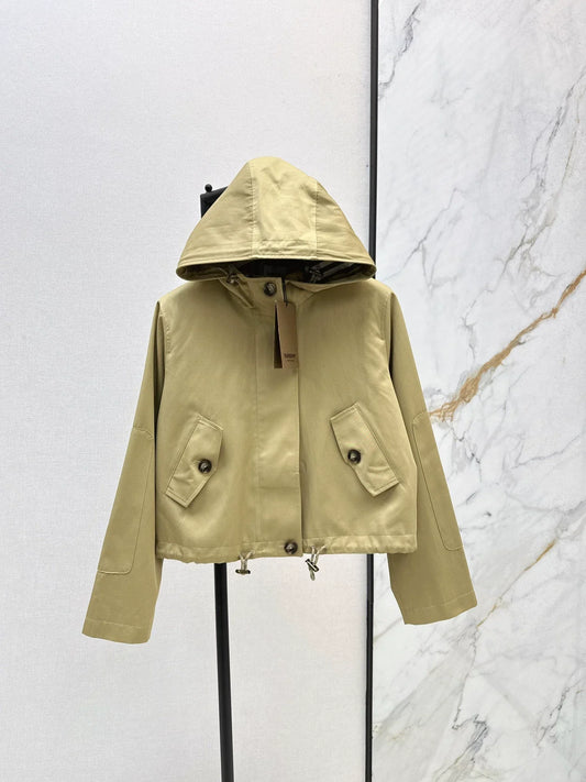 25fw Classic Hooded Cropped Trench Coat