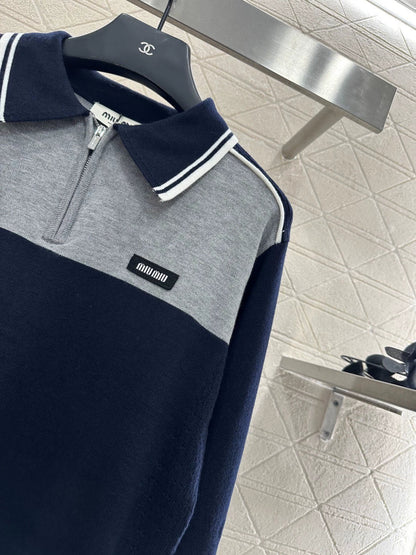 25fw Knitted long sleeved collar