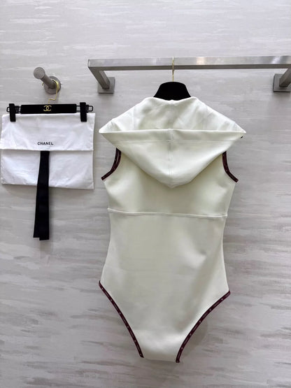 25 New Hooded Zipper One-piece Tankini Swimsuit