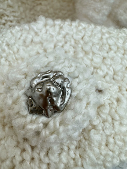 Black fungus edge knitted cardigan