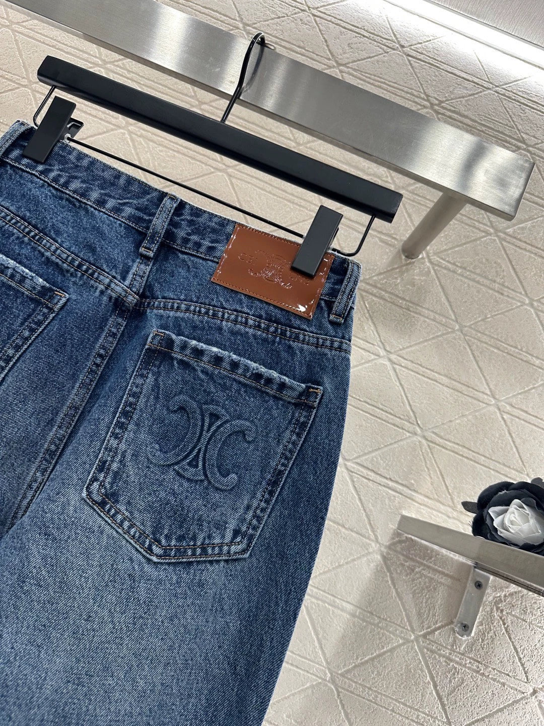 25fw Wide leg denim straight leg pants