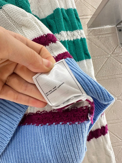 25 Colorful Striped Crochet Pullover Sweater