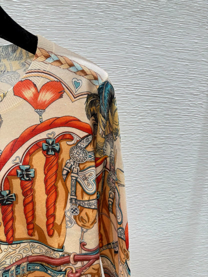 Horse head pattern knitted sweater