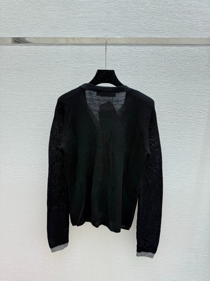 25fw Fake two knitted cardigans