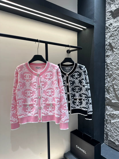 25fw Double C logo embroidered cardigan