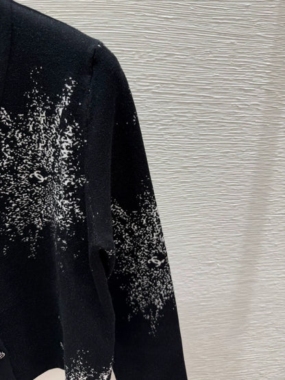 25fw Jacquard V-neck cardigan