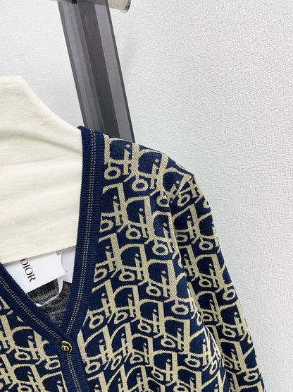 25fw Full printed logo knitted cardigan