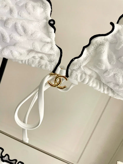 25 New bikini terry logo split swimsuit