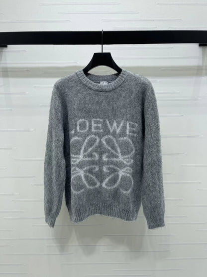 Jacquard knitted pullover sweater