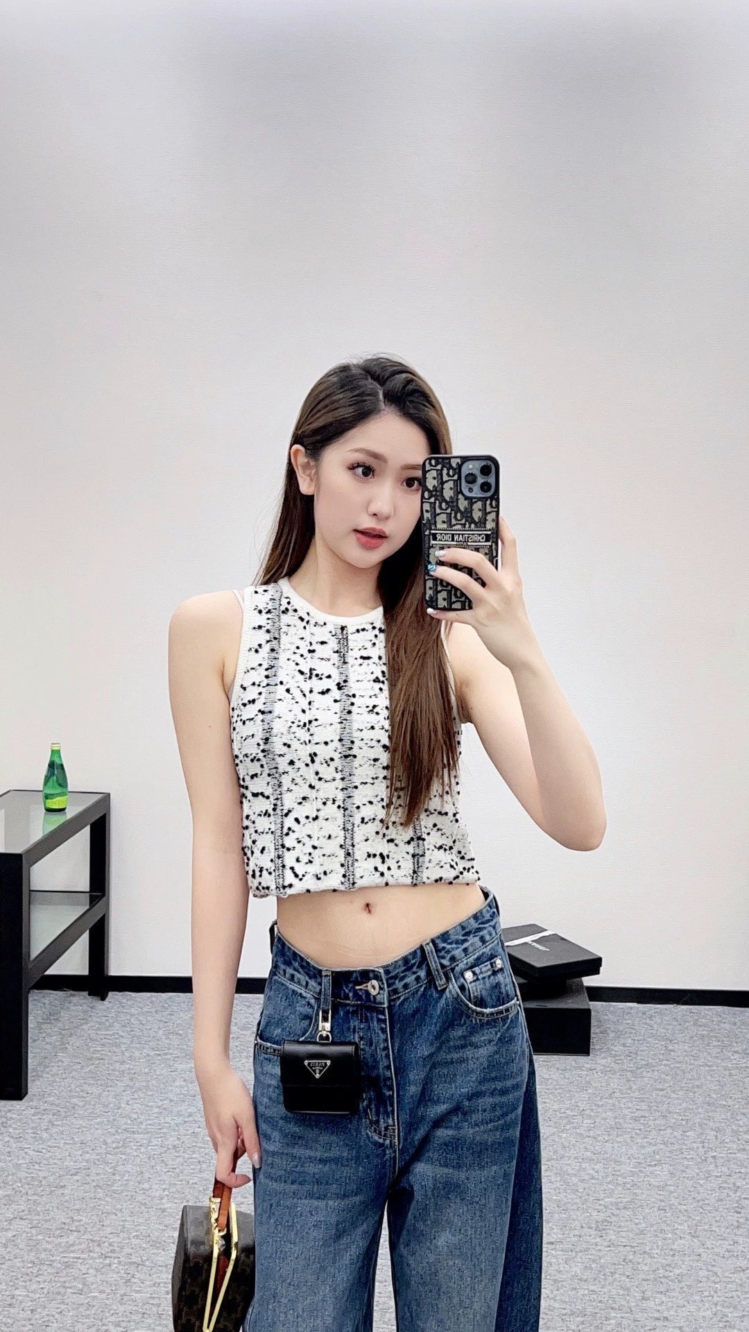 25fw Floral knit vest