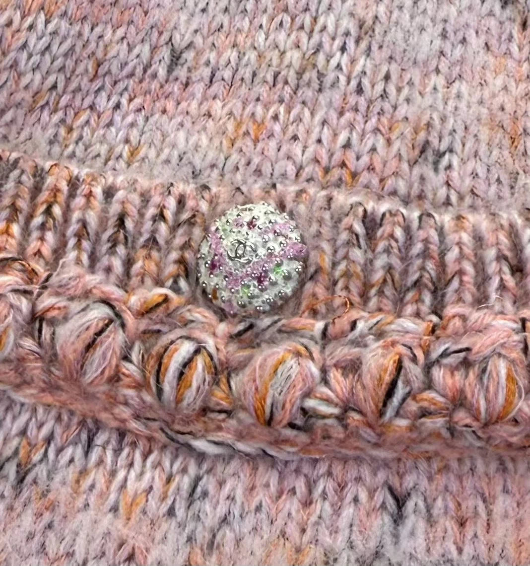 25fw Collar long sleeved knitted cardigan）