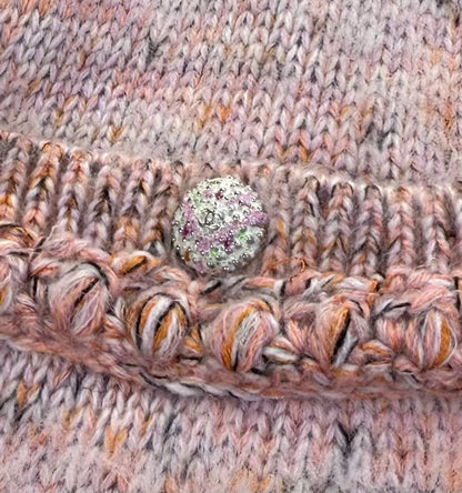 25fw Collar long sleeved knitted cardigan）